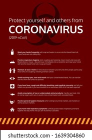 Coronavirus Awareness Poster Design. Virus Spread Prevention Poster With Information Graphic. Informative Icon Designs With Valuable Information. 2019-nCoV. Covid-19 Outbreak.