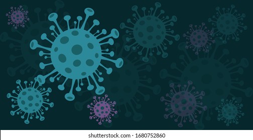 Coronavirus.  Background. Coronavirus 2019-nCoV. Coronavirus outbreak. Pandemic medical health risk, immunology, virology, epidemiology concept. Vector Illustration