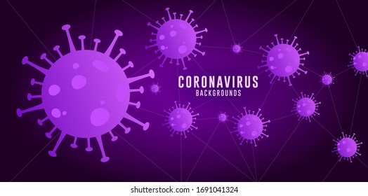 Coronavirus Background, Covid-19 Background, Coronavirus Background with Purple Blue Gradient 