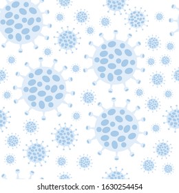 Coronavirus background. COVID-19 background. Seamless pattern. Wuhan virus outbreak. Global epidemic. Pandemic. Vector illustration. Stock illustration for background.