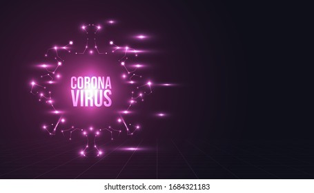 Fondo Coronavirus con diseño brillante