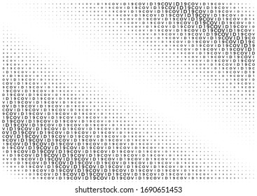 Coronavirus background halftone. Modern vector illustration. Covid-19 outbreak concept. Monochrome black and white geometric pattern. Graphic design geometric shape.