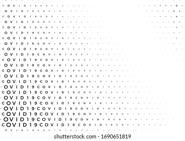 Coronavirus background halftone. Modern vector illustration. Covid-19 outbreak concept. Monochrome black and white geometric pattern. Graphic design geometric shape.