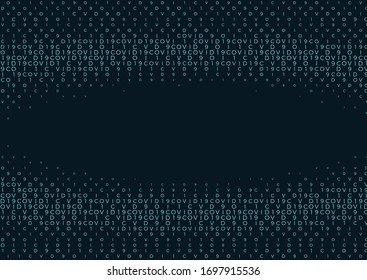 Coronavirus background halftone. Modern vector illustration. Covid-19 outbreak concept. Monochrome black and white geometric pattern. Graphic design geometric shape. Banner background.