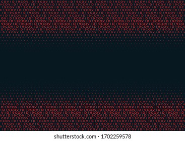 Coronavirus background halftone. Modern vector illustration. Covid-19 outbreak concept. Monochrome black and white geometric pattern. Graphic design geometric shape. Banner background.
