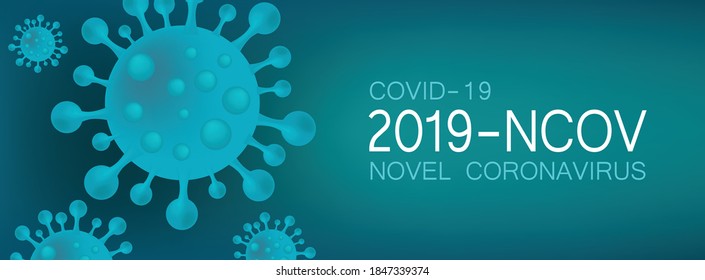 Coronavirus background, virus 2019. 3d illustration. Realistic bacteria, microbe infection banner