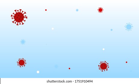 Coronavirus en el aire. La infección reina en el aire. Ilustración vectorial con espacio de copia.