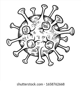 Coronavirus Bacteria 2019-nCoV Novel Coronavirus Bacteria. Medicine sign. No Infection and Stop Coronavirus Concepts. Dangerous Coronavirus Cell in China. Vector illustration.