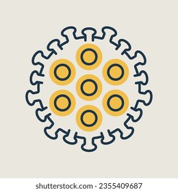 Coronavirus Bacteria 2019-nCoV vector icon. Medicine sign. Graph symbol for medical web site and apps design, logo, app, UI