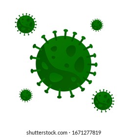 Coronavirus Bacteria. Bacterium Vector Illustration On White Background. 
Coronavirus Icon, 2019-nCov Novel Coronavirus Concept