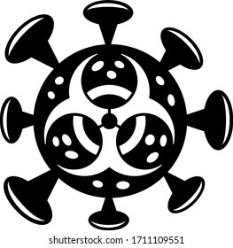 Coronavirus Bacteria Cell with biohazard s design, 2019-nCoV Novel Coronavirus Bacteria. Stop Pandemic t shirt design.