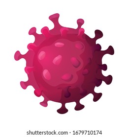 Coronavirus Bacteria Cell colorful Icon, 2019-nCoV on white isolated background. Stop Coronavirus Concepts and stay at home. Dangerous COVID-2019 Cell in China, Wuhan. Vector flat cartoon Illustration