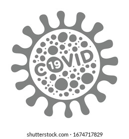 Coronavirus bacteria cell icon 2019 COVID-19 invection from Wuhan, China