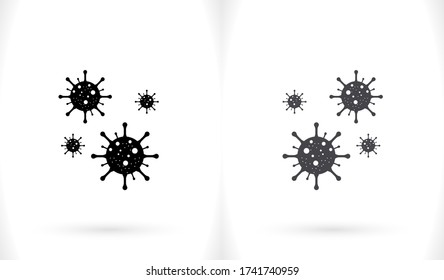 Coronavirus Bacteria Cell Icon, 2019-2020 nCoV Novel Coronavirus Bacteria. No Infection and Stop Coronavirus Concepts. Dangerous Coronavirus Cell . Isolated Vector Icon 10 EPS