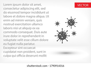 Coronavirus Bacteria Cell Icon, 2019-2020 nCoV Novel Coronavirus Bacteria. No Infection and Stop Coronavirus Concepts. Dangerous Coronavirus Cell . Isolated Vector Icon 10 EPS