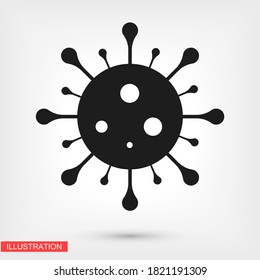 Coronavirus Bacteria Cell Icon, 2019-2020 nCoV Novel Coronavirus Bacteria. No Infection and Stop Coronavirus Concepts. Dangerous Coronavirus Cell . Isolated Vector Icon 10 EPS