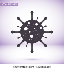Coronavirus Bacteria Cell Icon, 2019-2020 nCoV Novel Coronavirus Bacteria. No Infection and Stop Coronavirus Concepts. Dangerous Coronavirus Cell . Isolated Vector Icon 10 EPS