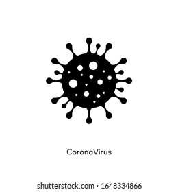 Koronavirusbakteerien solukuvake, 2019-nCoV, Covid-2019, Covid-19-uudet koronavirusbakteerit. Ei infektioita ja lopeta koronaviruksen käsitteitä. Vaarallinen koronavirussolu Kiinassa, Wuhan. Eristetty Vector Icon