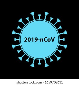 Coronavirus Bacteria Cell Icon, 2019-nCoV Novel Coronavirus Bacteria. No Infection and Stop Coronavirus Concepts. Dangerous Coronavirus Cell in China, Wuhan