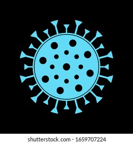 Coronavirus Bacteria Cell Icon, 2019-nCoV Novel Coronavirus Bacteria. No Infection and Stop Coronavirus Concepts. Dangerous Coronavirus Cell in China, Wuhan