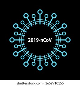 Coronavirus Bacteria Cell Icon, 2019-nCoV Novel Coronavirus Bacteria. No Infection and Stop Coronavirus Concepts. Dangerous Coronavirus Cell in China, Wuhan