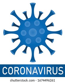 Coronavirus Bacteria Cell Icon, 2019-nCoV Novel Coronavirus Bacteria. Stop Coronavirus Pandemic Concepts. Dangerous Coronavirus Cell in China, Wuhan. Isolated Vector Icon