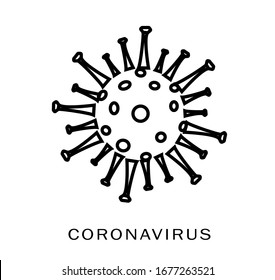 Coronavirus Bacteria Cell Icon, 2019-nCoV Novel Coronavirus Bacteria. No Infection and Stop Coronavirus Concepts. Dangerous Coronavirus Cell in China, Wuhan. Isolated Vector Icon