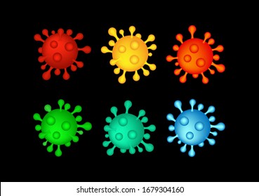 Coronavirus Bacteria Cell Icon, 2019-nCoV Novel Coronavirus Bacteria. No Infection and Stop Coronavirus Concepts. Dangerous Coronavirus Cell in China, Wuhan. Isolated Vector Icon