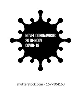 Coronavirus Bacteria Cell Icon, 2019-nCoV Novel Coronavirus Bacteria. No Infection and Stop Coronavirus Concepts. Dangerous Coronavirus Cell in black and white color. Isolated Vector Icon