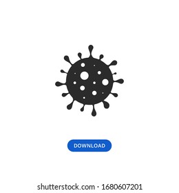 Coronavirus Bacteria Cell Icon. Coronavirus 2019-nCoV Novel Coronavirus Concept Resposible for Asian Flu Outbreak and Coronaviruses Influenza As Dangerous Flu Strain Cases as a Pandemic.