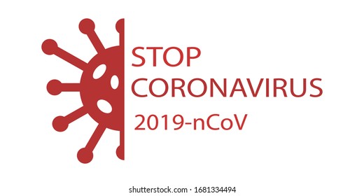 Coronavirus Bacteria Cell Icon, 2019-nCoV Novel Coronavirus Bacteria. No Infection and Stop Coronavirus Concepts. Dangerous Coronavirus Cell in China, Wuhan. Isolated Vector Icon. Global problem.