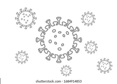 Coronavirus Bacteria Cell Icon, 2019-nCoV Novel Coronavirus Bacteria. No Infection and Stop Coronavirus Concepts. Dangerous Coronavirus Cell in China, Wuhan. Isolated Vector Icon