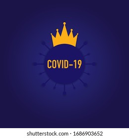 Coronavirus Bacteria Cell Icon, 2019-nCoV Novel Coronavirus Bacteria. No Infection and Stop Coronavirus Concepts. Dangerous Coronavirus Cell in China, Wuhan. Isolated Vector Icon.