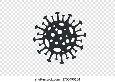 Coronavirus Bacteria Cell Icon, 2019-nCoV Novel Coronavirus Bacteria. No Infection and Stop Coronavirus Concepts Dangerous Coronavirus Cell in China, Wuhan. transparent background Isolated Vector Icon