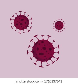 Coronavirus Bacteria Cell Icon, 2019-nCoV Novel Coronavirus Bacteria. No Infection and Stop Coronavirus Concepts. Dangerous Coronavirus Cell in China, Wuhan. Isolated Vector Icon