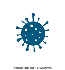 Coronavirus Bacteria Cell Icon, 2019-nCoV, Covid-2019, Covid-19 Novel Coronavirus Bacteria.