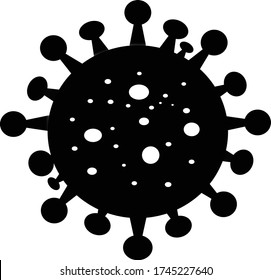 Coronavirus Bacteria Cell Icon, 2019-nCoV, Covid-2019, Covid-19 Novel Coronavirus Bacteria. No Infection and Stop Coronavirus Concepts. Dangerous Coronavirus Cell in China, Wuhan. Isolated Vector Icon