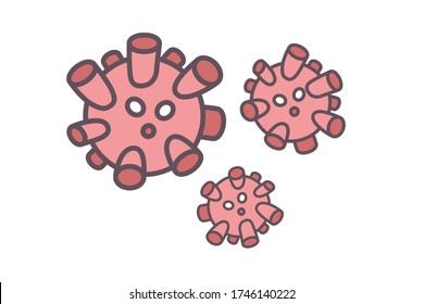 Coronavirus Bacteria Cell Icon, 2019-nCoV, Novel Coronavirus Bacteria. No Infection and Stop Coronavirus Concepts.