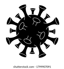 Coronavirus Bacteria Cell Icon, 2019-nCoV, Covid-2019, Covid-19 Novel Coronavirus Bacteria