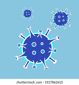 Coronavirus Bacteria Cell Icon, 2019-nCoV, Covid-2019, Covid-19 Novel Coronavirus Bacteria. No Infection and Stop Coronavirus Concepts. Dangerous Coronavirus Cell in China, Wuhan. Isolated Vector Icon
