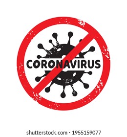 Coronavirus Bacteria Cell Icon, 2019-nCoV, Covid-2019, Covid-19 Novel Coronavirus Bacteria. No Infection and Stop Coronavirus Concepts. Dangerous Coronavirus Cell. Isolated Vector Icon design