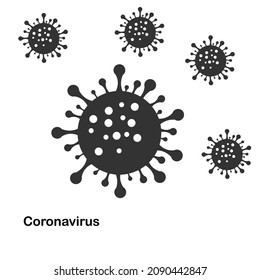 Coronavirus Bacteria Cell Icon, 2019-nCoV, Covid-2019, Covid-19 Novel Coronavirus Bacteria. No Infection and Stop Coronavirus Concepts. Dangerous Coronavirus Cell in China, Wuhan. Isolated Vector Icon