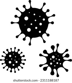 Coronavirus Bacteria Cell Icon, 2019-nCoV, Covid-2019, Covid-19 Novel Coronavirus Bacteria. No Infection and Stop Coronavirus Concepts. Dangerous Coronavirus Cell in China, Wuhan. Isolated Vector Icon