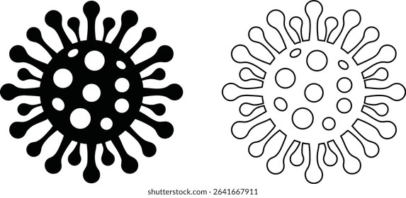 Coronavirus Bacteria Cell Icon, 2019-nCoV, Covid-2019, Covid-19 Novel Coronavirus Bacteria. No Infection and Stop Coronavirus Concepts.
