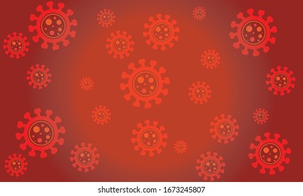 Coronavirus Bacteria Cell Icon Background Vector, 2019-nCoV - Corona virus China Wuhan