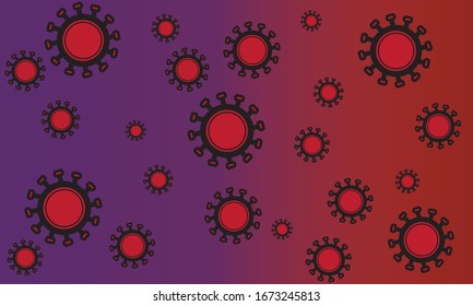 Coronavirus Bacteria Cell Icon Background Vector, 2019-nCoV - Corona virus China Wuhan