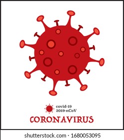 Coronavirus Bacteria Cell Icon. Corona virus -2019-nCoV. Vector illustration.