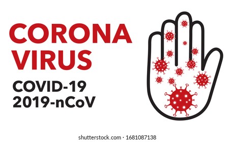 Coronavirus Bacteria Cell Icon. COVID-19. Corona virus -2019-nCoV. Vector illustration.