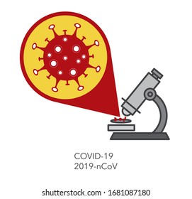 Coronavirus Bacteria Cell Icon. COVID-19. Corona virus -2019-nCoV. Vector illustration.