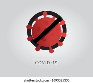 Coronavirus bacteria cell Icon. COVID-19 Novel Coronavirus bacteria vector concept.